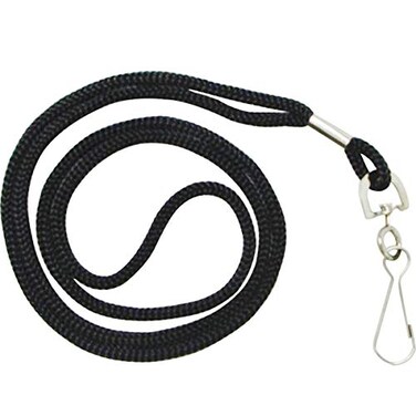 HOSL Black Nylon Lanyards 100 Pack Bulk Office ID Card Lanyards with Swivel Hook ModernFitted 19 inches 154lb