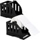DEAYOU 2 Pack Label Roll Holder Thermal Label Holder for Rolls and FanFold Labels Desktop Label Printer Accessory Plastic Shipping Label Stand Bracket for Stack Thermal Bar Code Sticker Office
