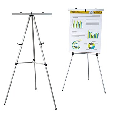Audio-Visual Direct AudioVisual Direct Lightweight Aluminum FlipChart Presentation Easel 70 Inches Silver