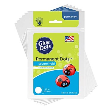 Glue Dots DoubleSided Permanent Dots 6 Pack 12 Blue Tint Pack of 360 OF111PERMAMZ