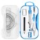 Unjoo Math Geometry Kit Sets 10 Piece Student Supplies with Shatterproof Storage BoxIncludes RulersProtractorCompassEraserPencil SharpenerLead RefillsPencilfor Drafting and DrawingsBlue