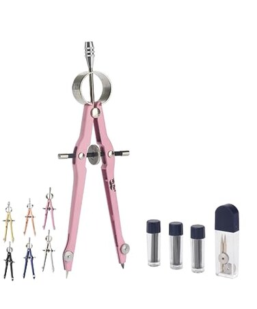 Mr. Pen Mr Pen Professional Compass for Geometry Extra Lead Metal Compass Drawing Tool for Students Drafting and Engineering Technical Drawings Circles and Geometry Projects