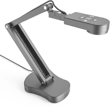 Gawervan 8MP USB Document Camera Auto Focus LED Light Image Reversal Builtin Mic Mac OS Windows Chromebook for Distance Learning Remote Teaching Web Conferencing Live Demo