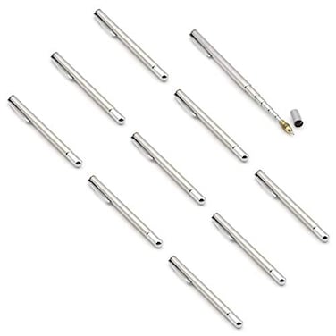 SWTOOL 10PCS Stainless Steel Pen Size with Clip Hand Pointer Extendable Telescopic Retractable Ballpoint Pen Pointer Handheld Presenter Classroom Whiteboard Pointer