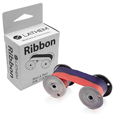 Lathem Mechanical Time Clock Ribbon Nylon for Use Series 2000 3000 and 4000 RedBlue 72CN