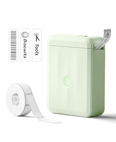 NIIMBOT D110 Label Maker Machine Bluetooth Thermal Label Printer for School Home Office Organization Mini Thermal Printer Label Maker with 1 Label Tape Green