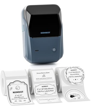 NIIMBOT B1 Label Maker Machine Thermal Label Printer Easy to Use for Office Home Business Came with 3 Roll White LabelsBlue