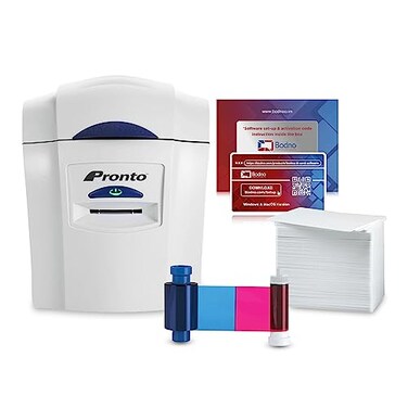Bodno Magicard Pronto ID Card Printer Complete Supplies Package ID Software Bronze Edition