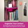 LockerMate AdjustAShelf Locker Shelf Organizer Extends to Fit Your Locker Includes Storage Drawer Pink