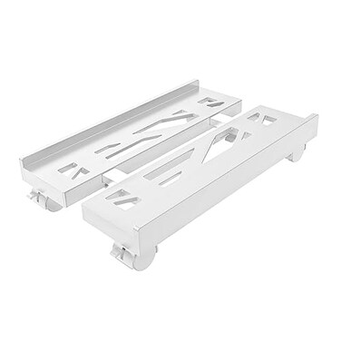 Hovadova Adjustable Mobile CPU Stand Ventilated Computer Tower Stand with 4 Caster Wheels Fits Most PC Tower Under Desk CPU Holder PC Floor Cart Computer Riser for Students and Gamers White