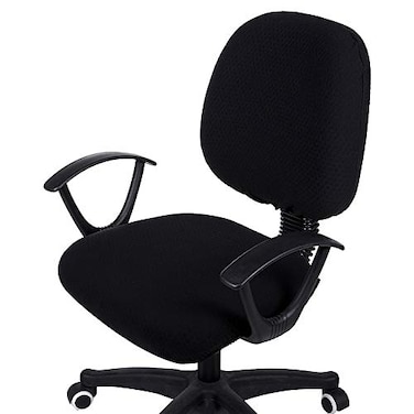 Smiry Stretch Jacquard Office Computer Chair Covers Removable Washable Universal Desk Rotating Chair Slipcovers Protector Seat Backrest Cover Black