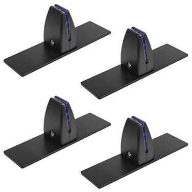 MOUNTAINARK 4 Pack Black Office Desk Partition Clamp T Shaped Sneeze Guard Bracket Support Aluminum