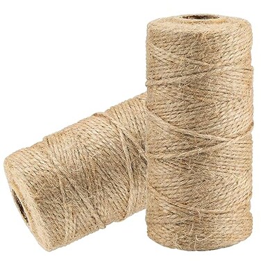YZSFIRM 15mm 656ft Natural Jute Garden Rope 2 Roll Brown Hemp Twine