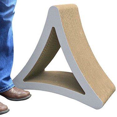 PetFusion 3Sided Vertical Scratch Play Perch Cat Scratching Post 24 x 105 x 211 Multiple Angle Cat Scratching Pad 6 Usable Sides 100 Recyclable Cardboard Lounge