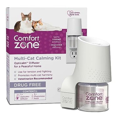 Comfort Zone 30 Day Starter Kit 1 Multicat Diffuser 1 Refill Cat Calming Pheromone Reduce Stress Aggression Fighting Urine Marking Scratching