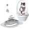 IFASHIHOME Cat Toilet Training SystemsCat Toilet Training KitReusable Plastic Trainer for Pet Cleaning with 1 Replaceable Cat Feather ToyLitter Boxes Gray
