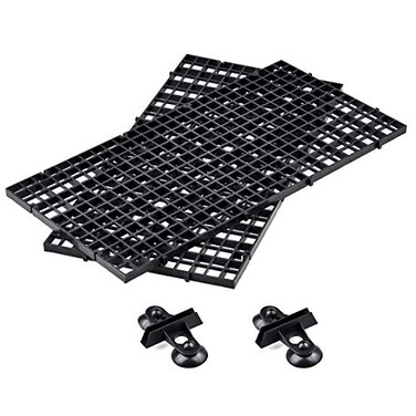 WEAVERBIRD 2 Pcs Aquarium Divider Tray Plastic Grid Divider Tray Egg Crate for Aquarium Fish Tank Bottom Isolation Black