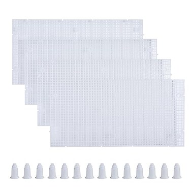 ALEGI Plastic Grid Divider Tray Egg Crate Louvre Aquarium Fish Tank Bottom Isolation with Bracket 4pcs