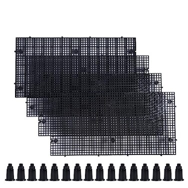 ALEGI Plastic Grid Divider Tray Egg Crate Louvre Aquarium Fish Tank Bottom Isolation with Bracket 4pcs Black