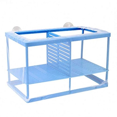 XMHF Aquarium Fish Breeder Box Isolation Box Net Breeder Hatchery Incubator Separation Net White Blue