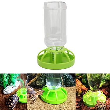 Bilindasly Reptile Feeder ABS Plastic Tortoise Lizard Turtle Food and Water Dispenser Removable Top for Easy Refilling and Cleaning