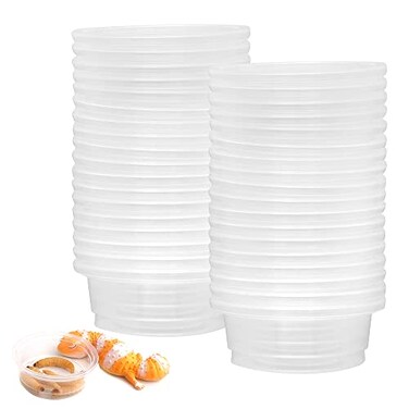 FinYii 100 Count 05oz Crested Gecko Food Cups Reptile Leopard Gecko Feeding Ledge Replacement Cups