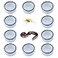 DQITJ 10 Pcs Spider Micro Water Bowl Mini Ceramic Dish for Tiny Reptile Spider Millipede Tarantula Small Size 086 D 043 H