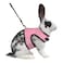 Niteangel Adjustable Soft Harness with Elastic Leash for Rabbits XL Pink
