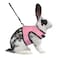 Niteangel Adjustable Soft Harness with Elastic Leash for Rabbits XL Pink