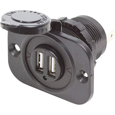 Blue Sea Systems 1016 Dual USB Charger Socket 1224v 21a Black