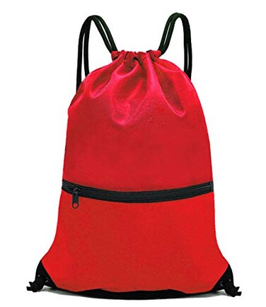 HOLYLUCK Drawstring Backpack Bag Sport Gym Sackpack red