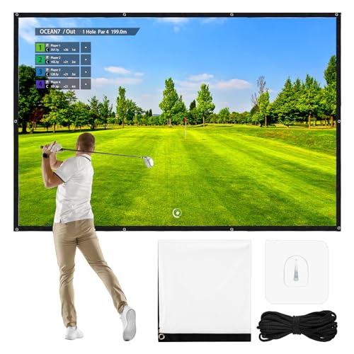 تيلي جلوو Tellegloww 98 X 66 Ft Golf Simulator Impact Screen Display Projector For Indoor