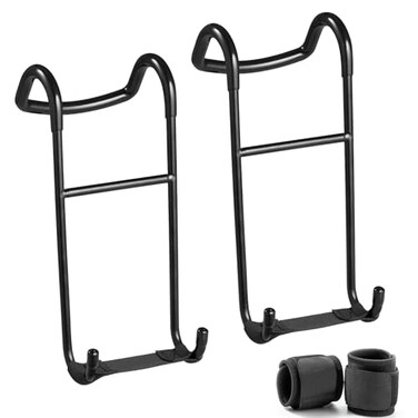 EAOENLS Upgraded 2Pack Dumbbell Spotter Hooks 250 lbs Load Capacity Heavy Duty Dumbbell Hooks for Bench Press Chest Shoulder Workouts with Wrist Straps