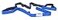 RangeMaster Stretch Strap Multiloop Strap with Exercise Guide for Physical Therapy Yoga Flexibility Blue
