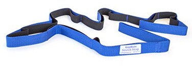 RangeMaster Stretch Strap Multiloop Strap with Exercise Guide for Physical Therapy Yoga Flexibility Blue
