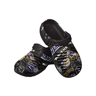 FOCO Baltimore Ravens NFL Mens Historic Print Clog with Strap M