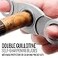 MR BROG Mrs Brog Stainless Steel Cigar Cutter with Back Protector Round Ends and Body Leather Pouch Guillotine Double Blade for a Precise Perfect Cut