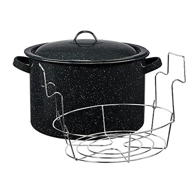 Granite Ware Enamel on Steel 12Quart Water Bath Canner with Lid Black
