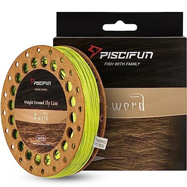 Piscifun Sword Fly Fishing Line with Welded Loop Weight Forward Floating Fly Line WF5wt 100FT Fluorescent Yellow