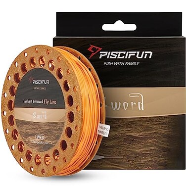 Piscifun Sword Fly Fishing Line with Welded Loop Weight Forward Floating Fly Line WF4wt 90FT Orange