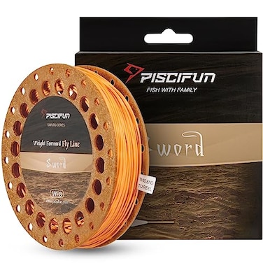 Piscifun Sword Fly Fishing Line with Welded Loop Weight Forward Floating Fly Line WF6wt 100FT Orange