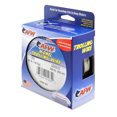 AFW Monel Trolling Wire NickelCopper Alloy 40 lb Test 025 in Bright 600 ft Total 2Connected