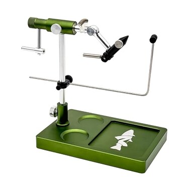 NIRVANA ON THE FLY Nirvana V2 Rotary Fly Tying Vise with Travel Base Olive