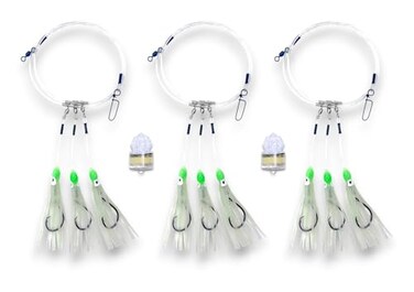 End Game Tackle Company Tilefish Rig 3 Pack with 2 LED Deep Drop Lights