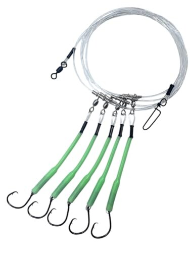 End Game Deep Drop Fishing Rig 5 Demon Circle 60 Hooks with Glow Sleeve Deep Drop Snapper Rig