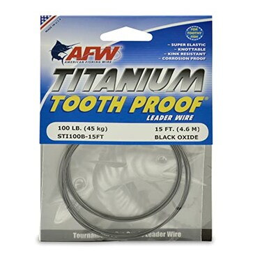 AFW Titanium Tooth Proof Single Strand Leader Wire 100 lb 15 ft
