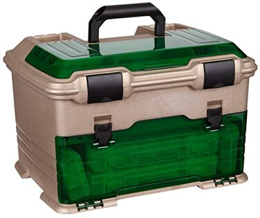 Flambeau Outdoors T5 Multiloader Tackle Box Fishing Organizer with Tuff Tainer Boxes Included GreenGold