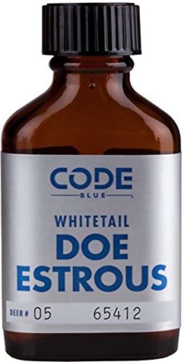 Code Blue Whitetail Doe Estrous Premium Deer Attractant with Authentic Doe Scent to Lure Mature Bucks Boost Hunting Success 1 oz