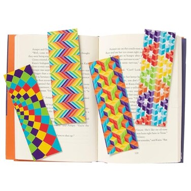 Fun Express Laminated Optical Illusion Bookmarks 48 Pieces Educational and Learning Activities for Kids