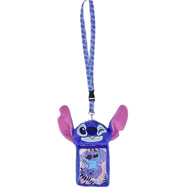 Disney Stitch Plush Lanyard ID Card and Badge Holder Blue